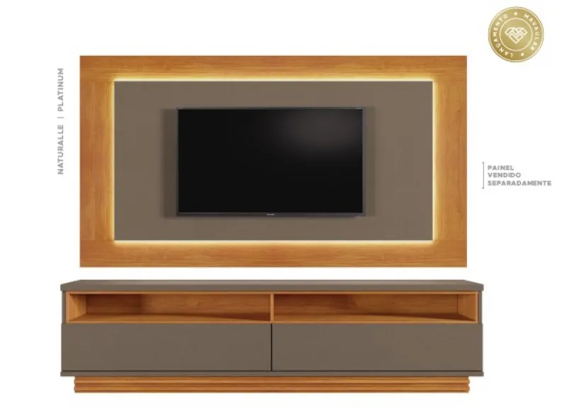 Estante Home Para Tv Até 58 Polegadas Com LED Atenas Larg. 1.80mm